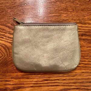 Small Gold ID Coin Purse Zipper Womens